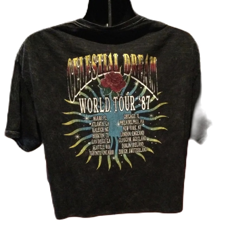 Fifth Sun Celestial Dream World Tour 1987 Womens Cropped Tee - Size S - AMAZING - Picture 3 of 4